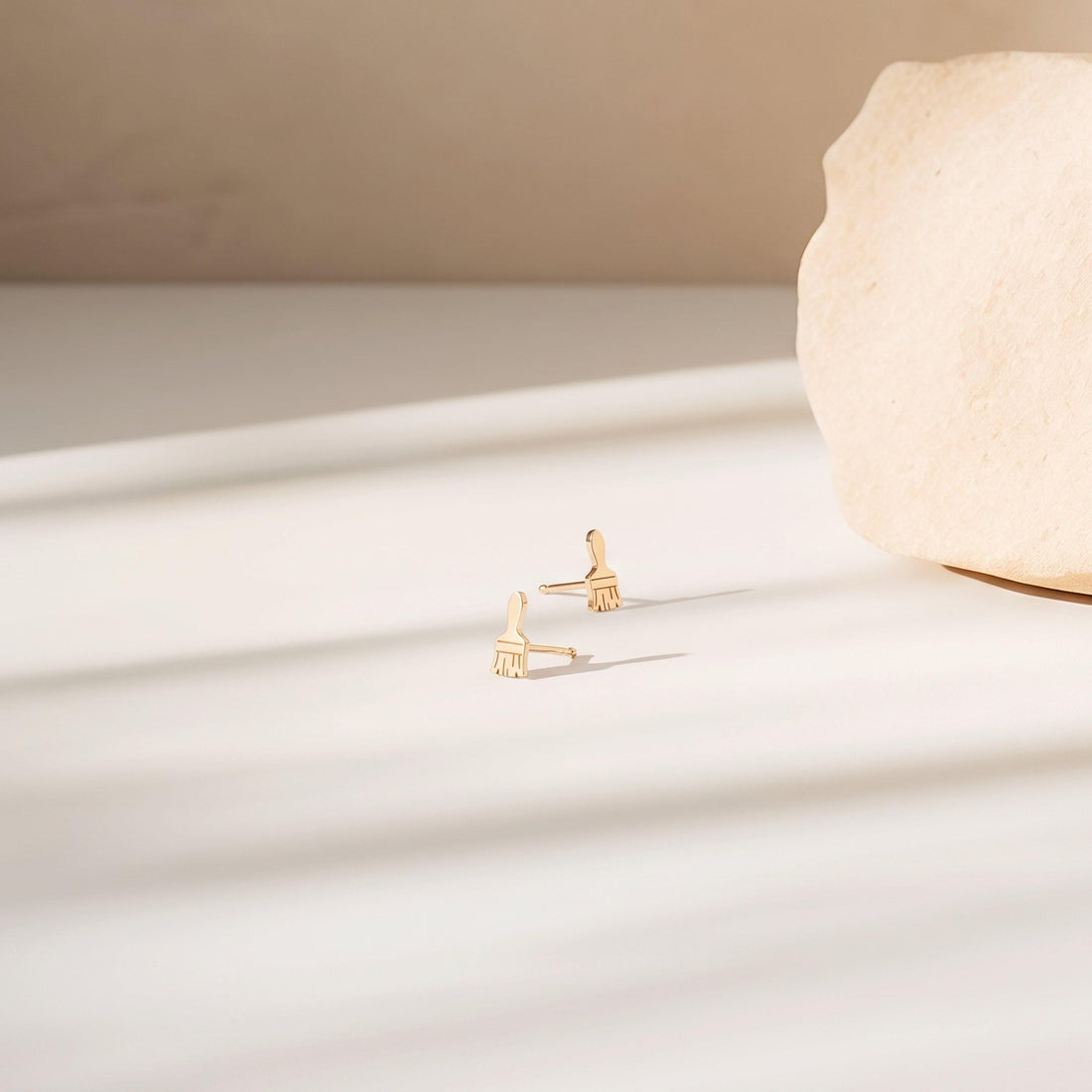 Paint Brush Charm Stud Earrings