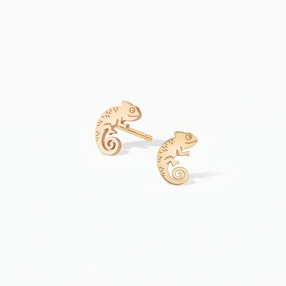Chameleon Lizard Charm Stud Earrings