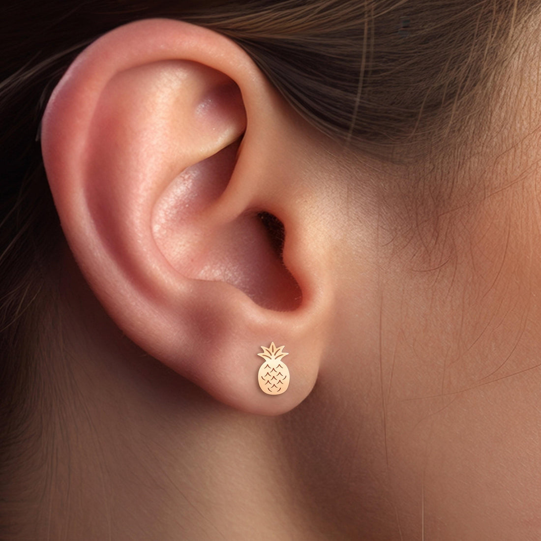 Pineapple Stud Fruit Earrings