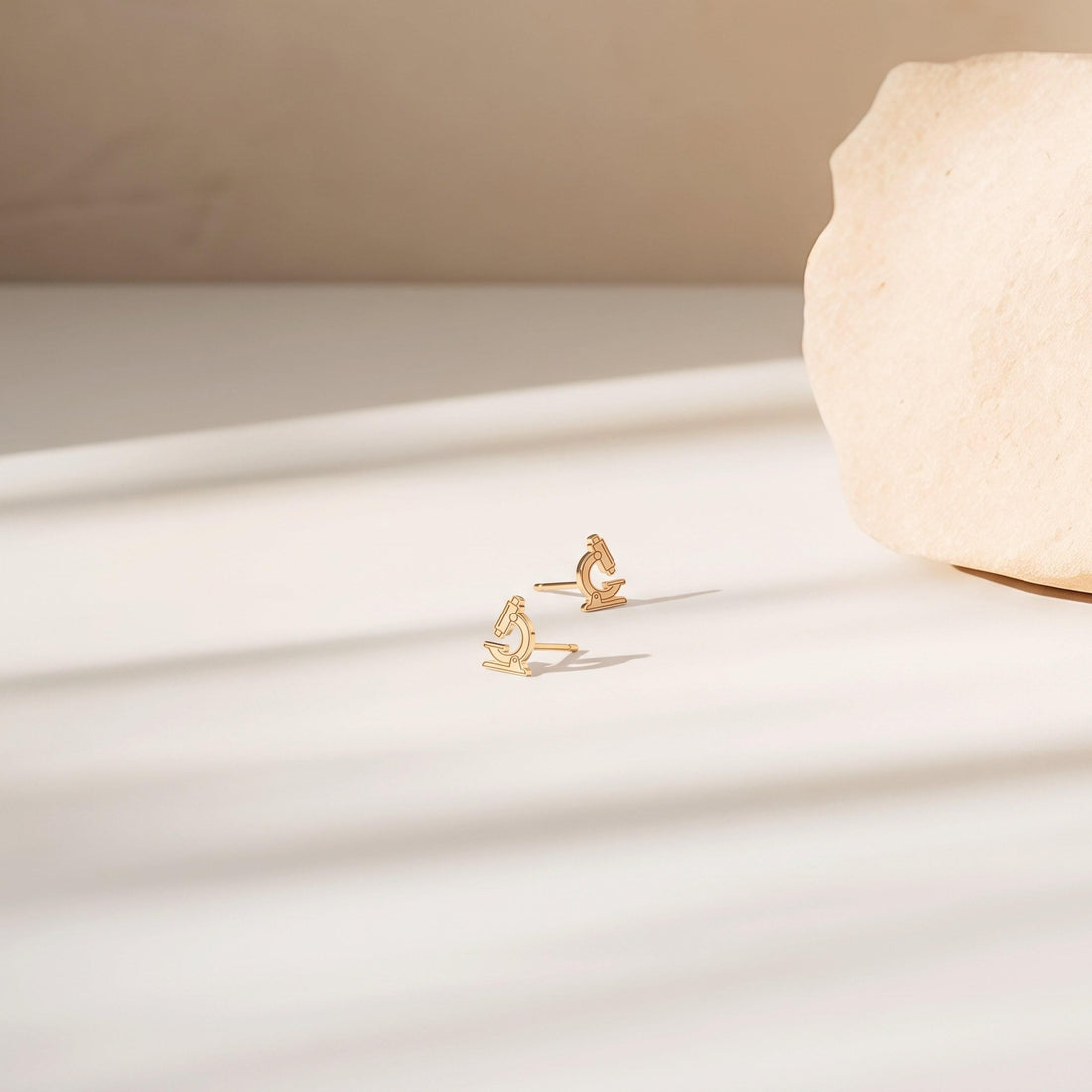 Microscope Scientist Charm Stud Earrings