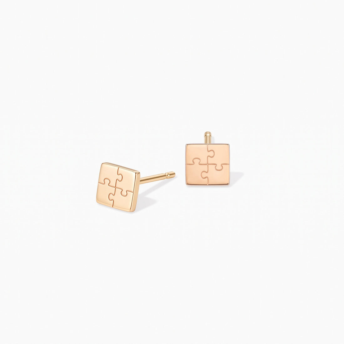 Puzzle Piece Charm Stud Earrings