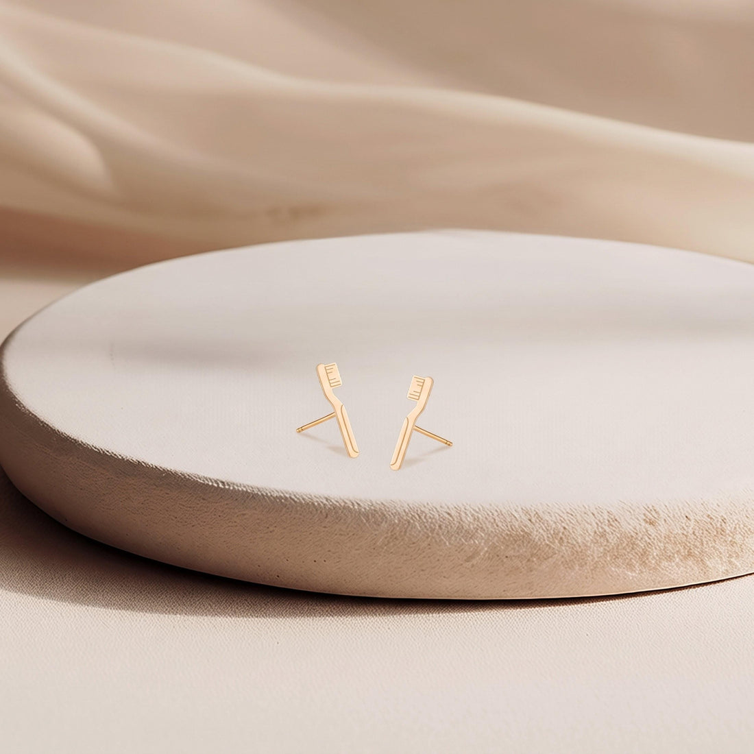 Toothbrush Charm Stud Earrings