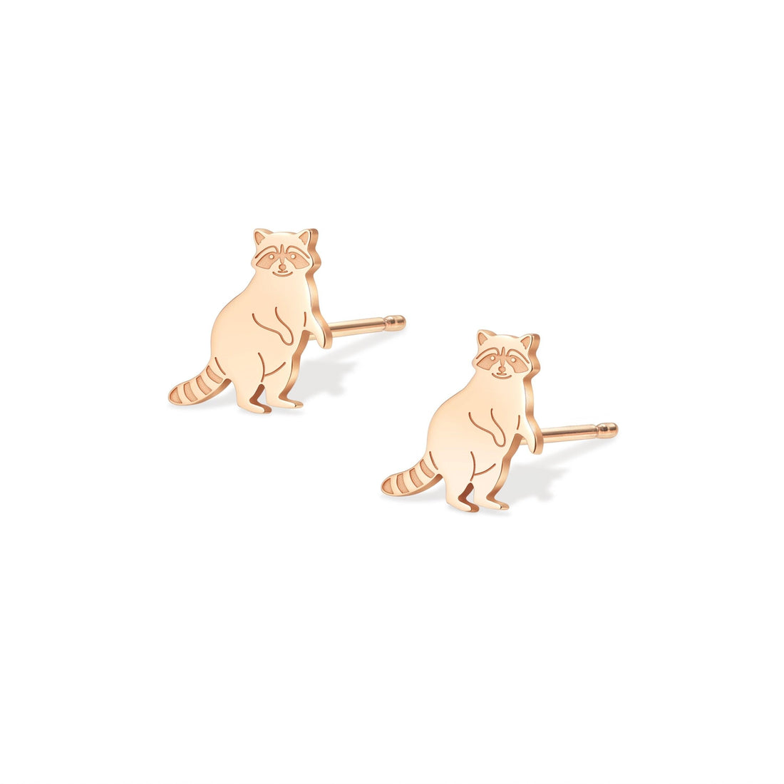 Raccoon Charm Stud Earrings