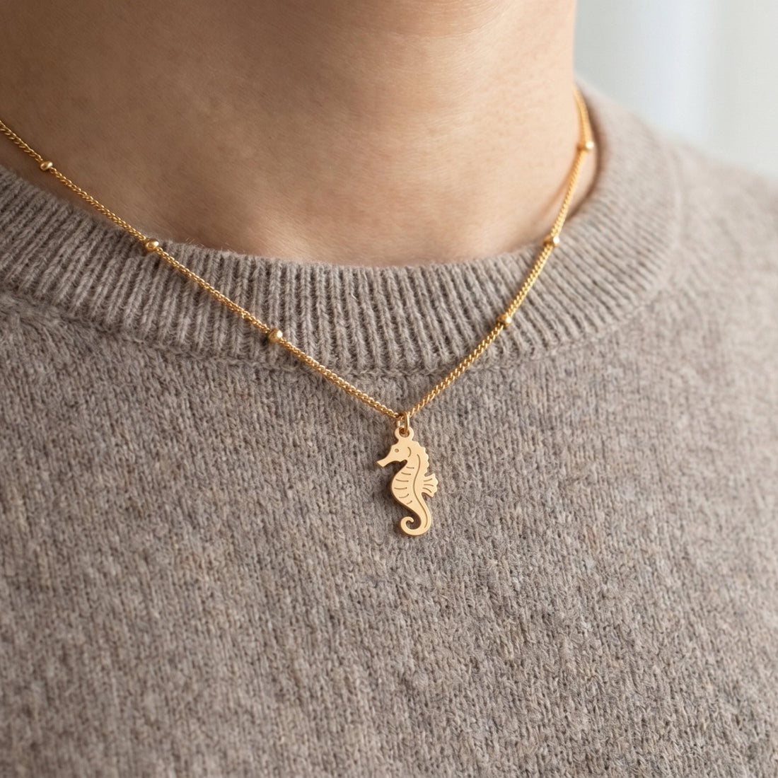 Seahorse Charm Beady Necklace