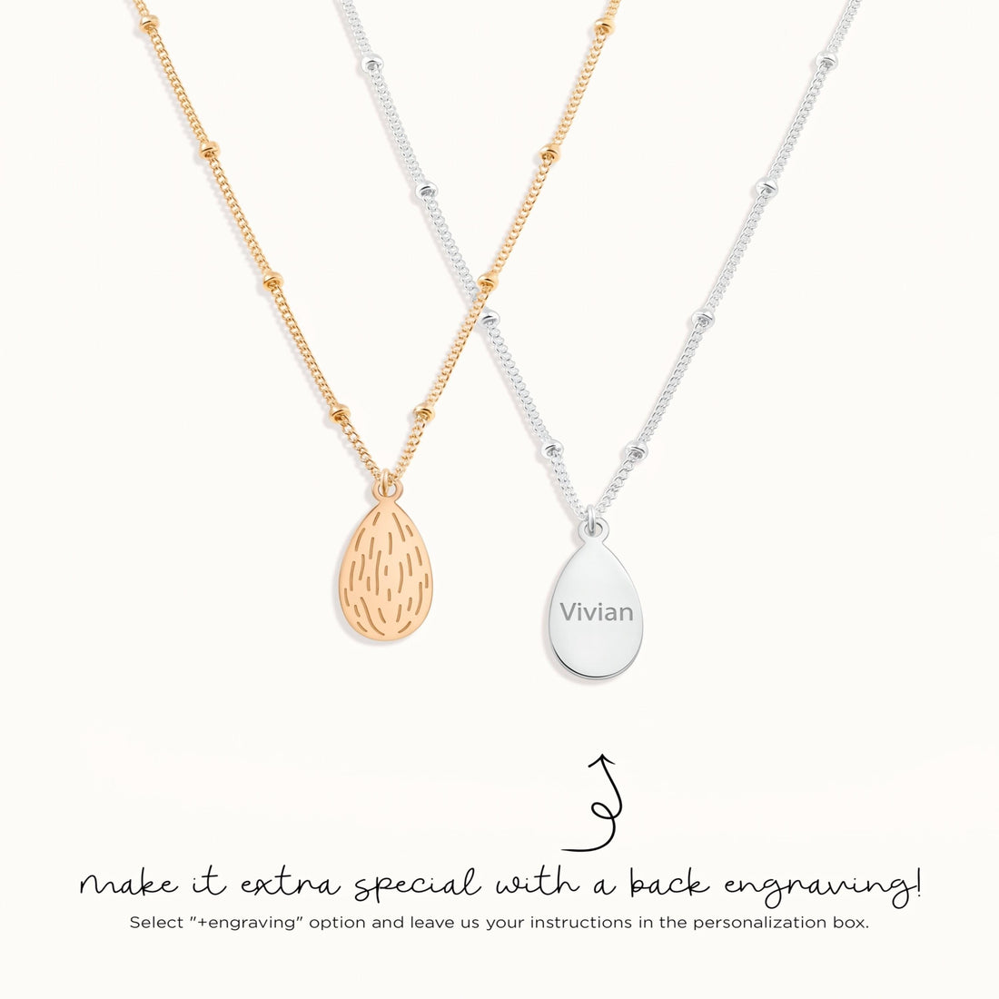 Almond Charm Beady Necklace