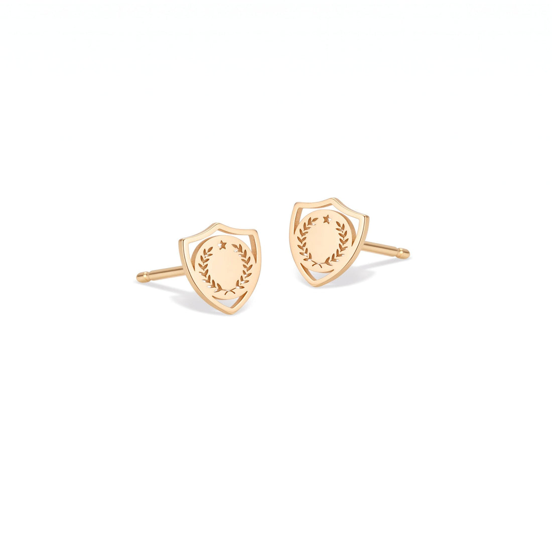 Laurel Crest Charm Stud Earrings