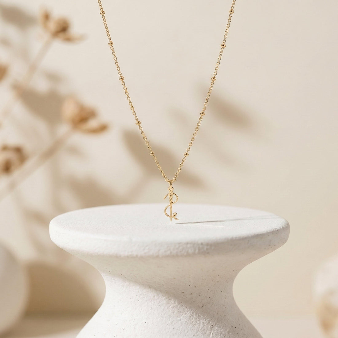 Needle and Thread Charm Necklace