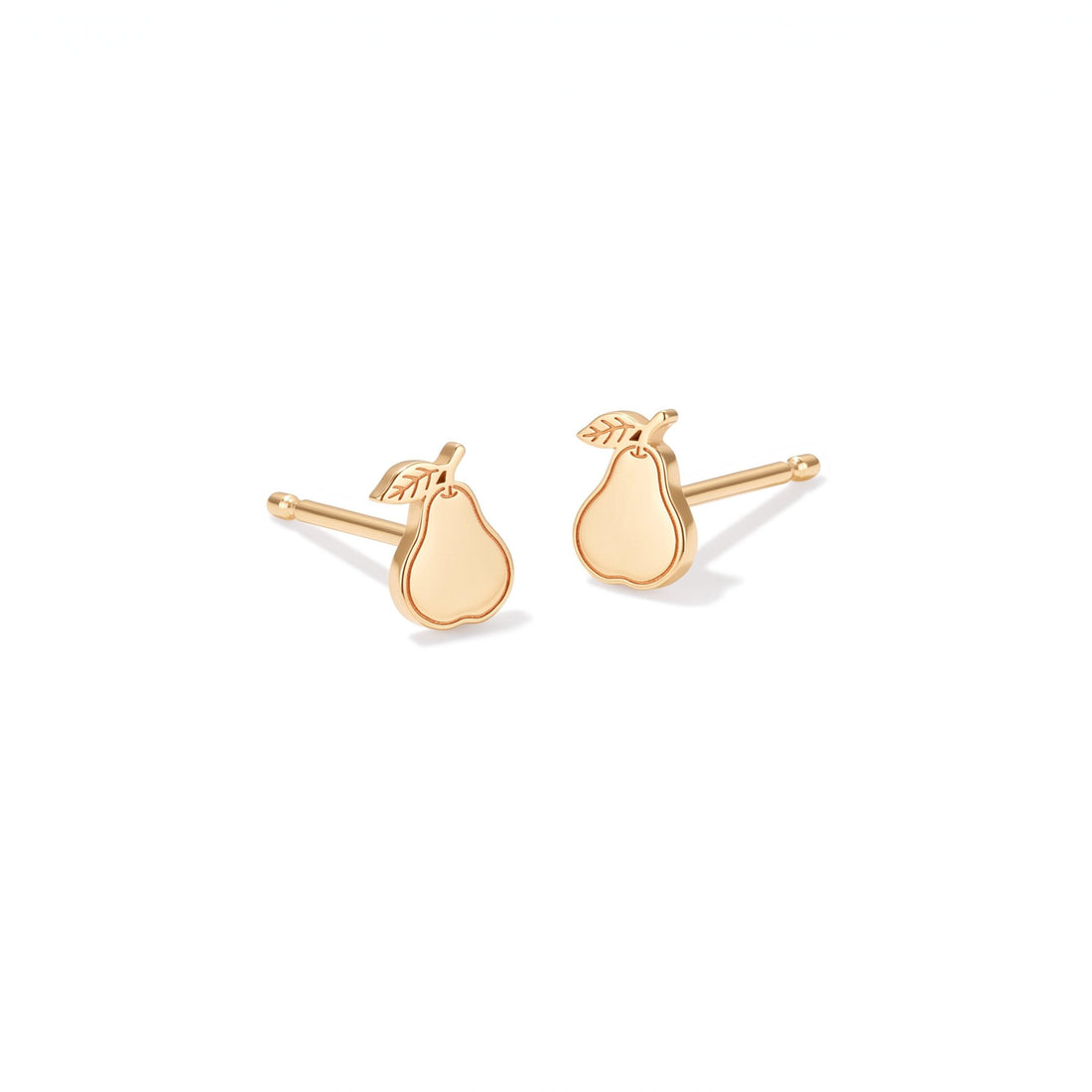 Pear Leaf Fruit Stud Earrings