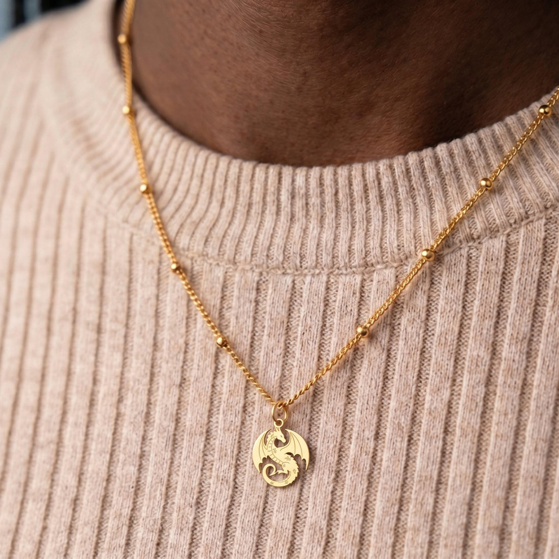 Winged Dragon Charm Necklace