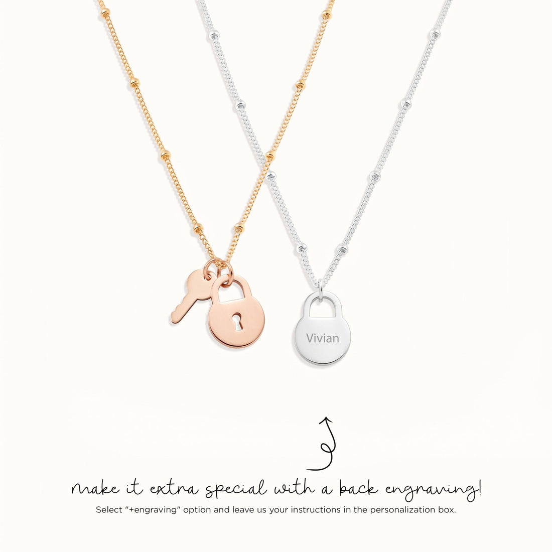Key And Lock Charm Necklace