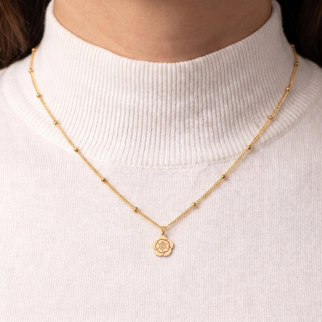 Rose Bloom Charm Necklace