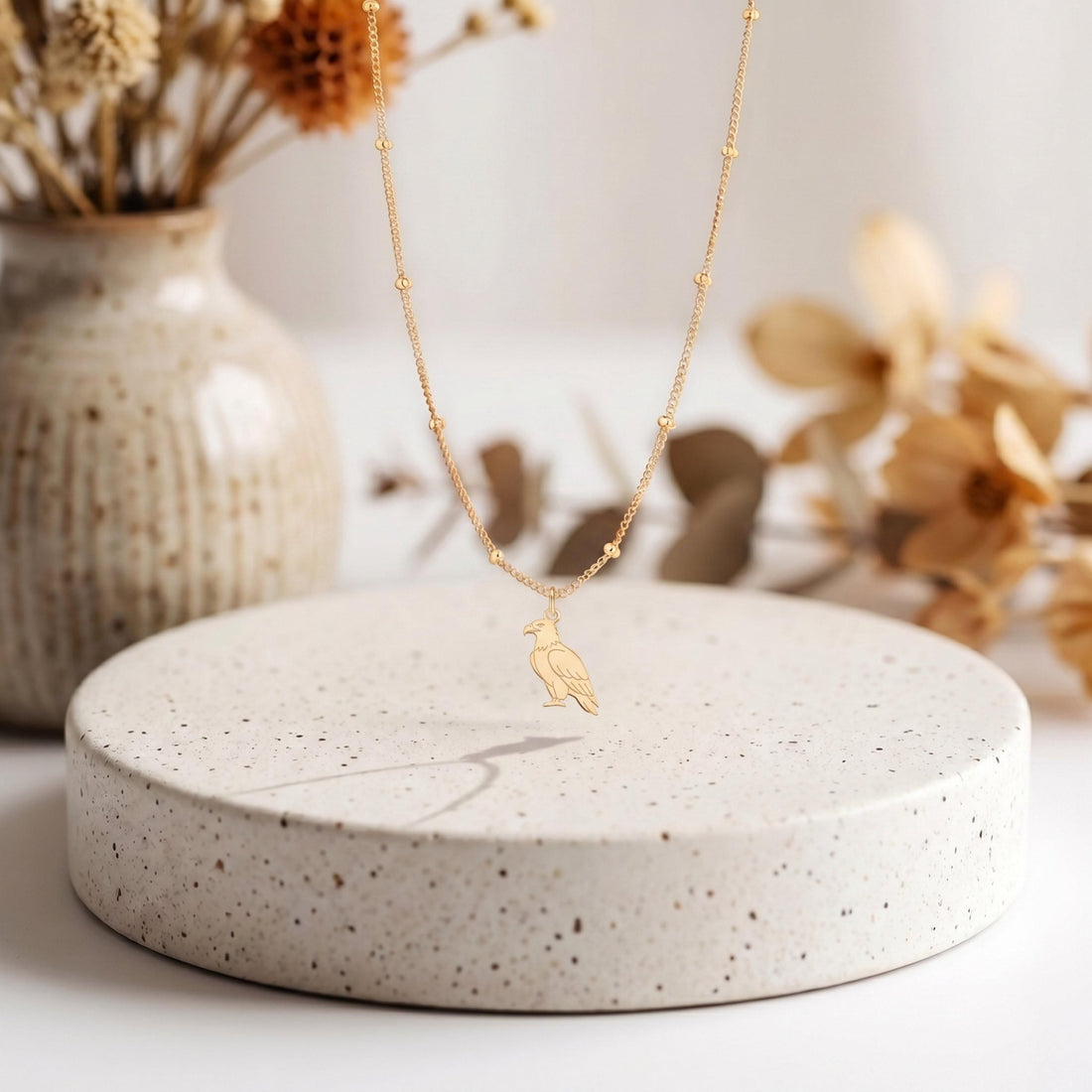 Sitting Eagle Charm Necklace