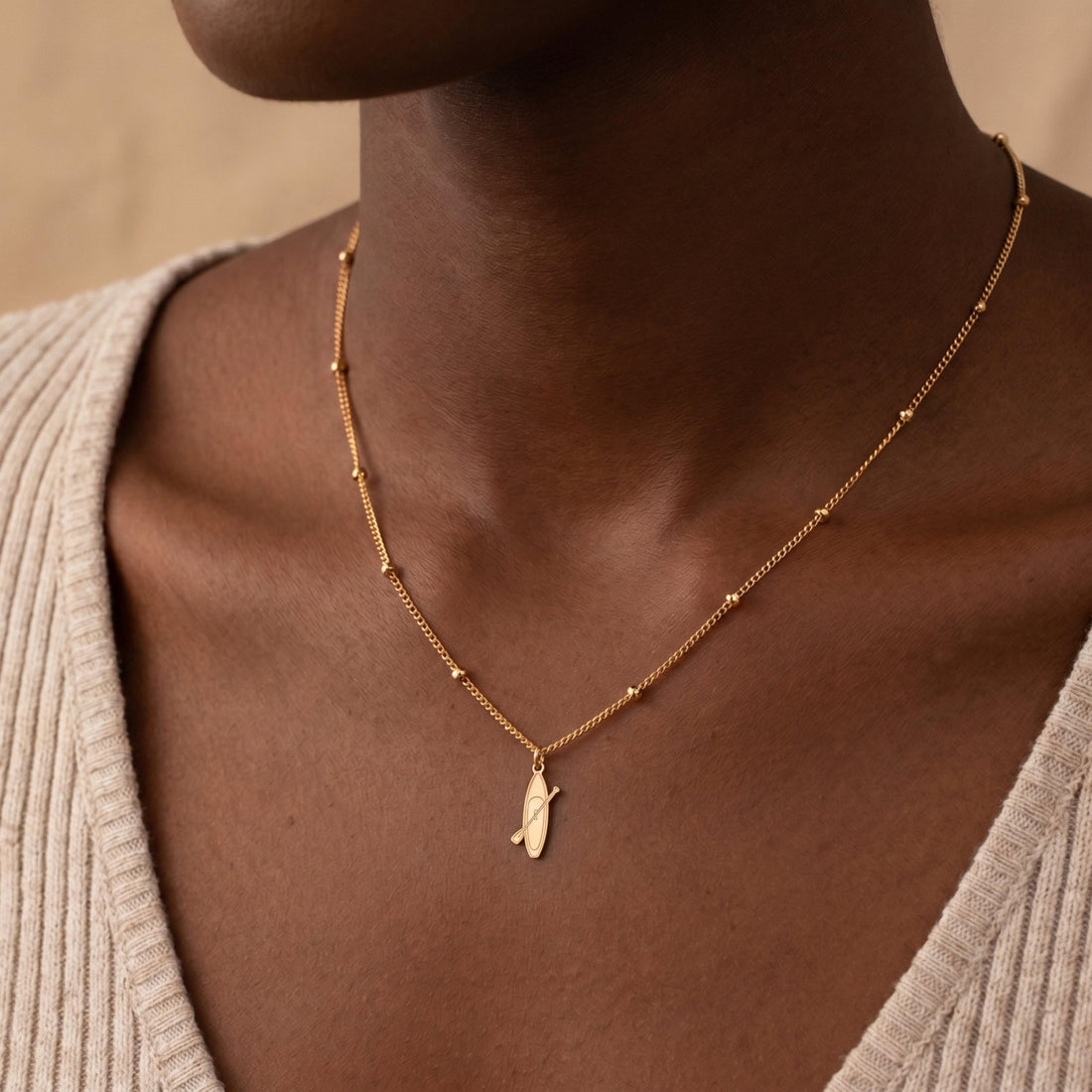Kayak Paddle Beaded Necklace