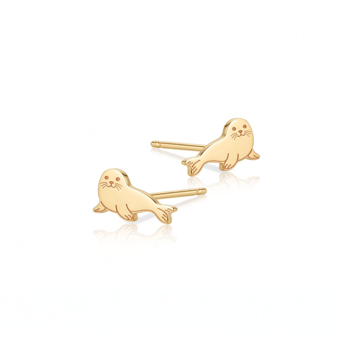 Harbor Seal Charm Stud Earrings