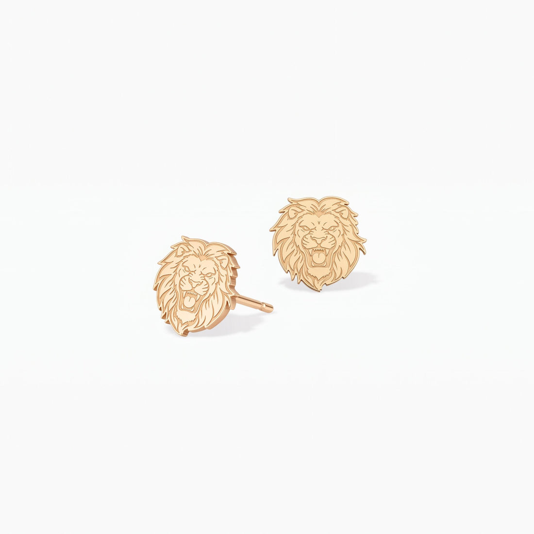 Roaring Lion Head Stud Earrings