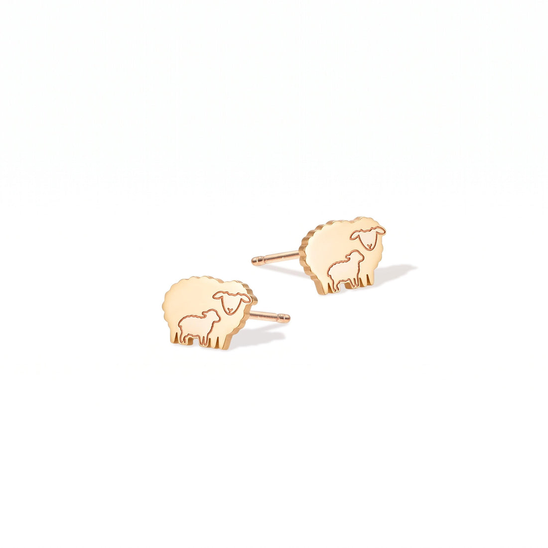 Sheep Lamb Charm Stud Earrings