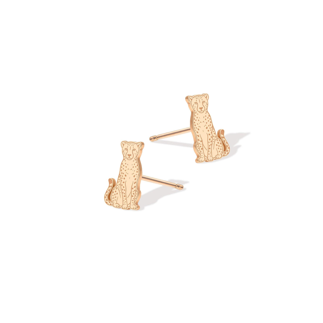 Spotted Cheetah Charm Stud Earrings