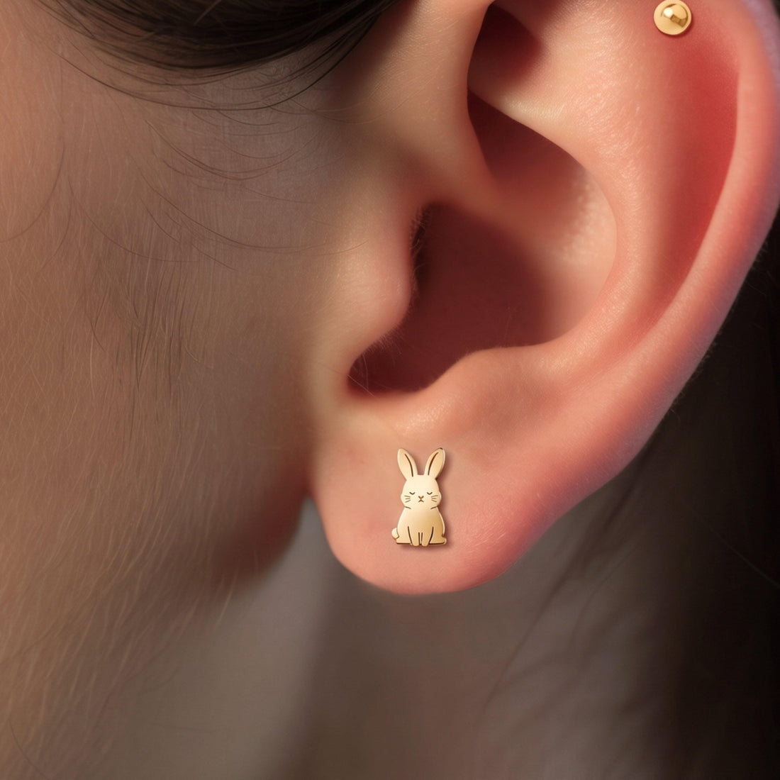 Rabbit Bunny Stud Earrings