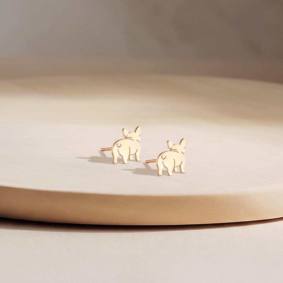 French Bulldog Charm Stud Earrings