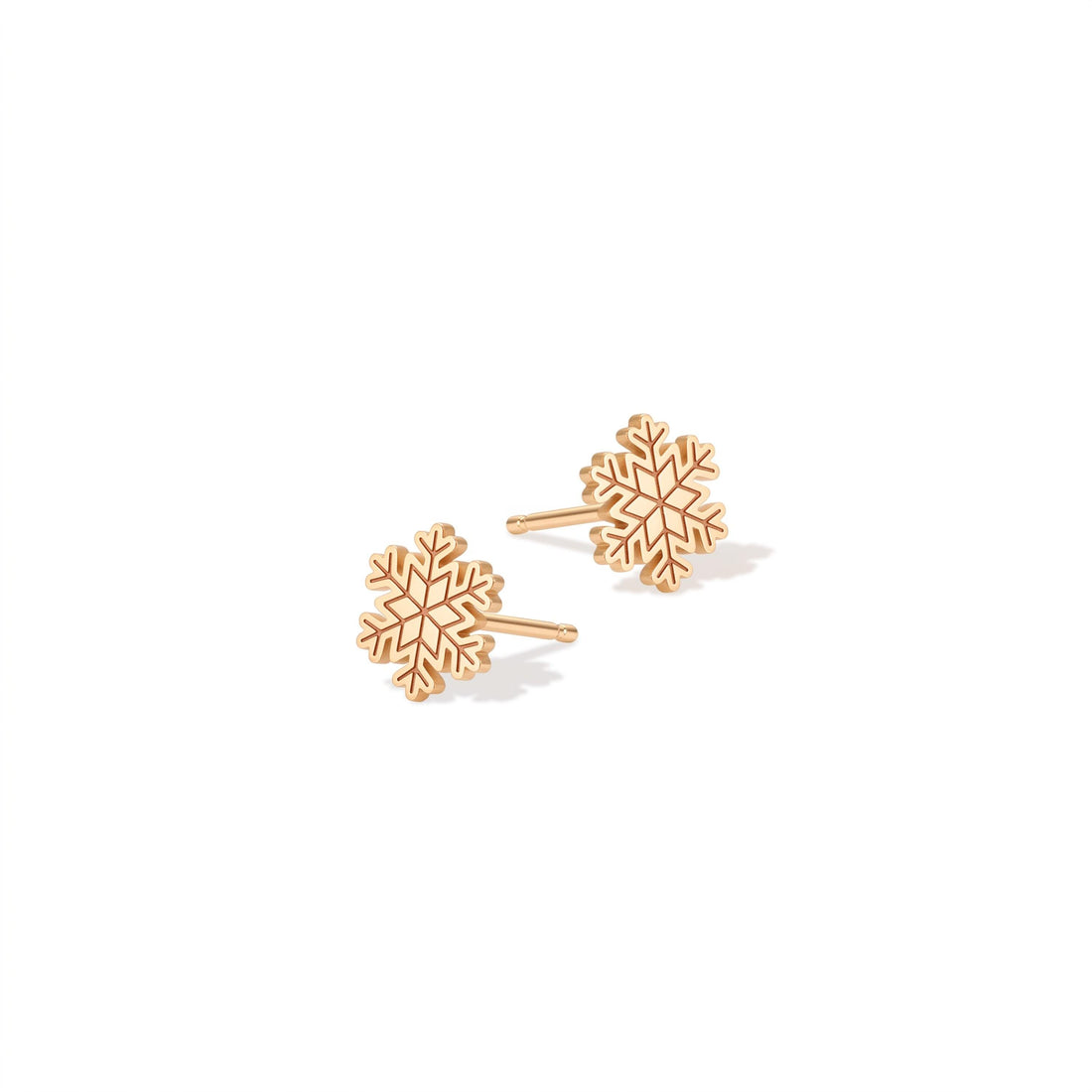 Snowflake Charm Stud Earrings