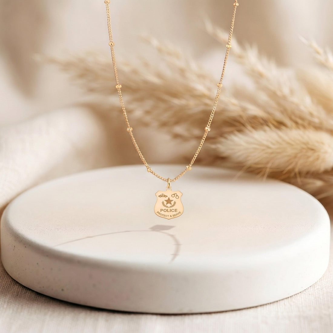 Police Badge Beady Necklace