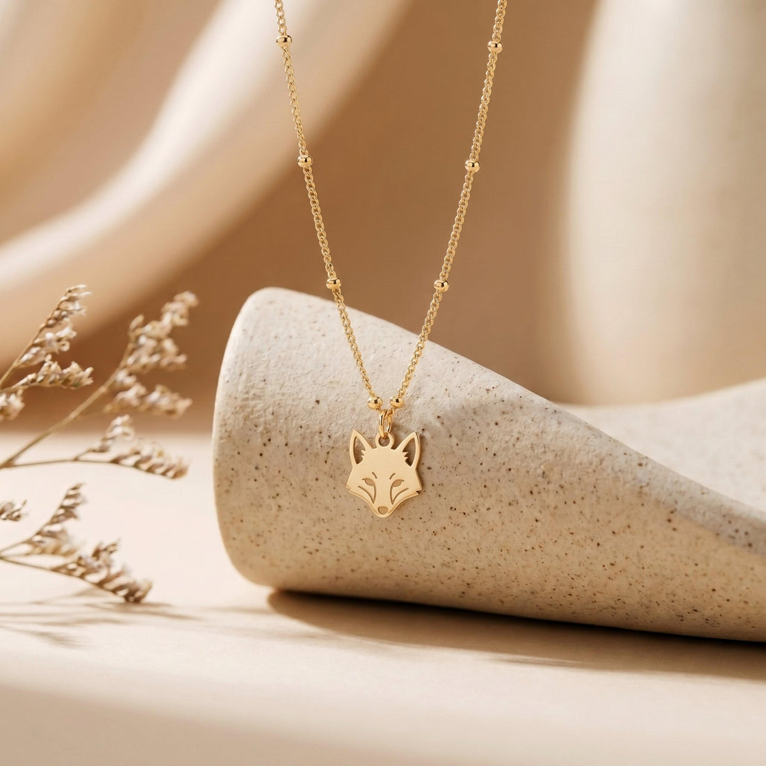 Fox Head Charm Necklace