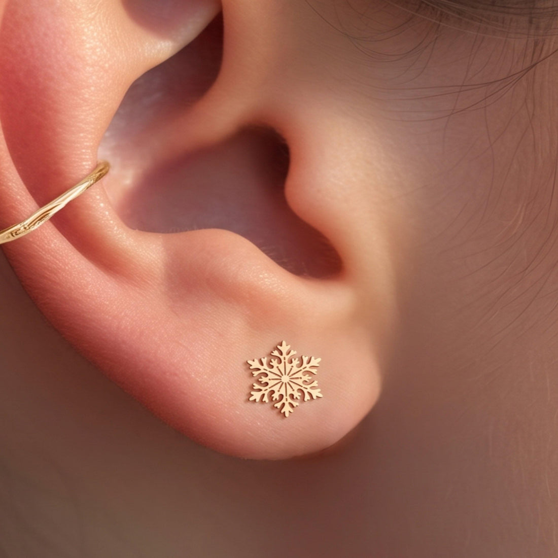 Snowflake Winter Stud Earrings