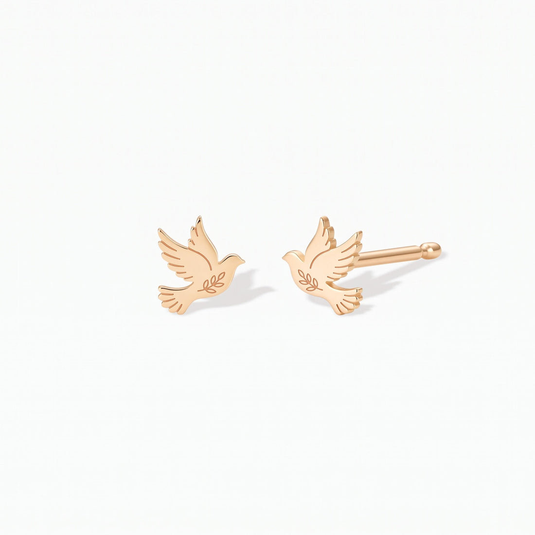 Flying Dove Charm Stud Earrings