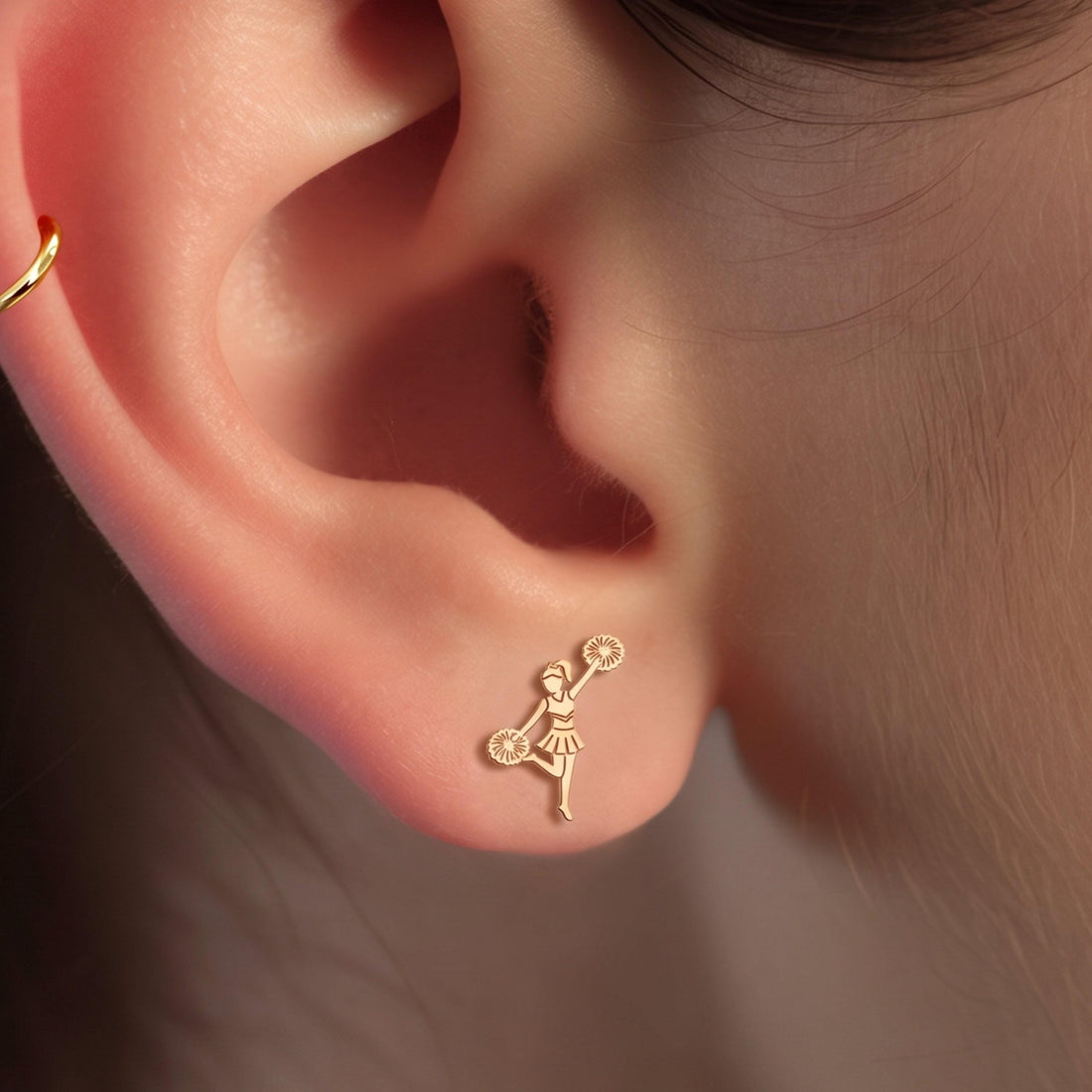 Cheerleader Pom Pom Stud Earrings