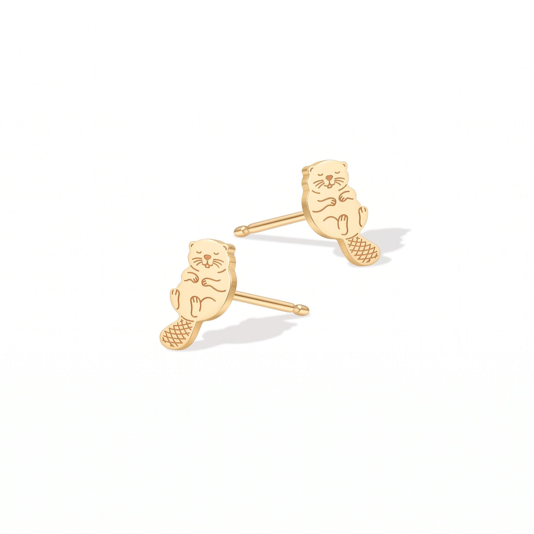 Sea Otter Charm Stud Earrings
