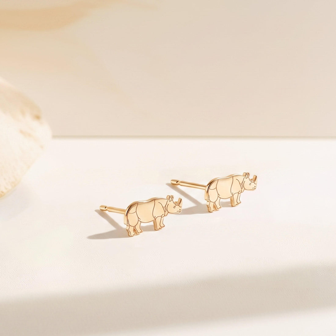 Rhino Charm Stud Earrings