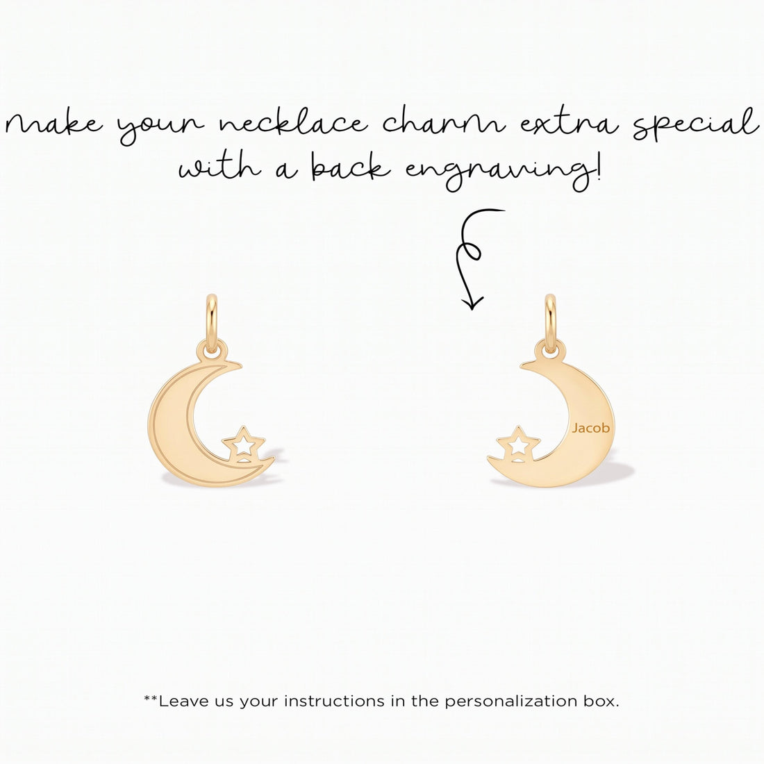 Crescent Moon Star Charm