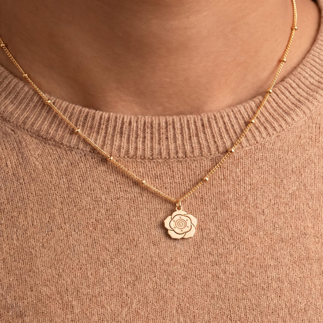 Rose Petal Necklace Charm