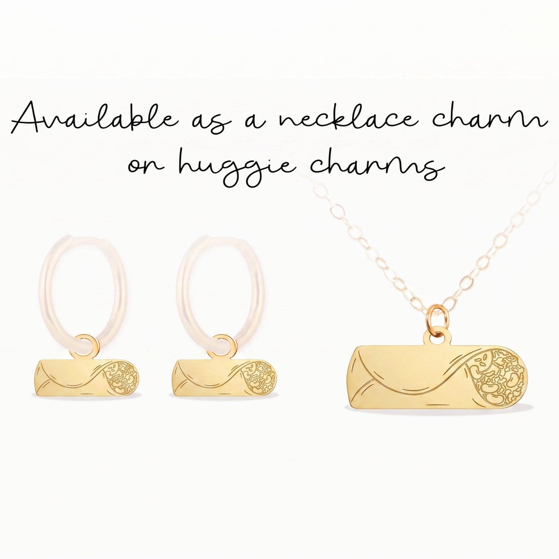 Burrito Wrap Necklace Charm