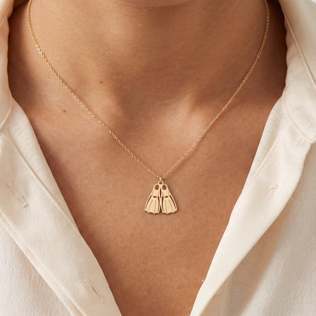 Diver Flipper Necklace Charm