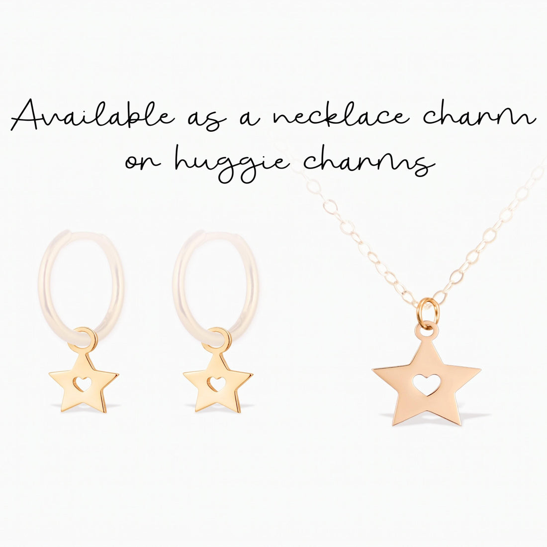 Heart Star Cutout Necklace Charm