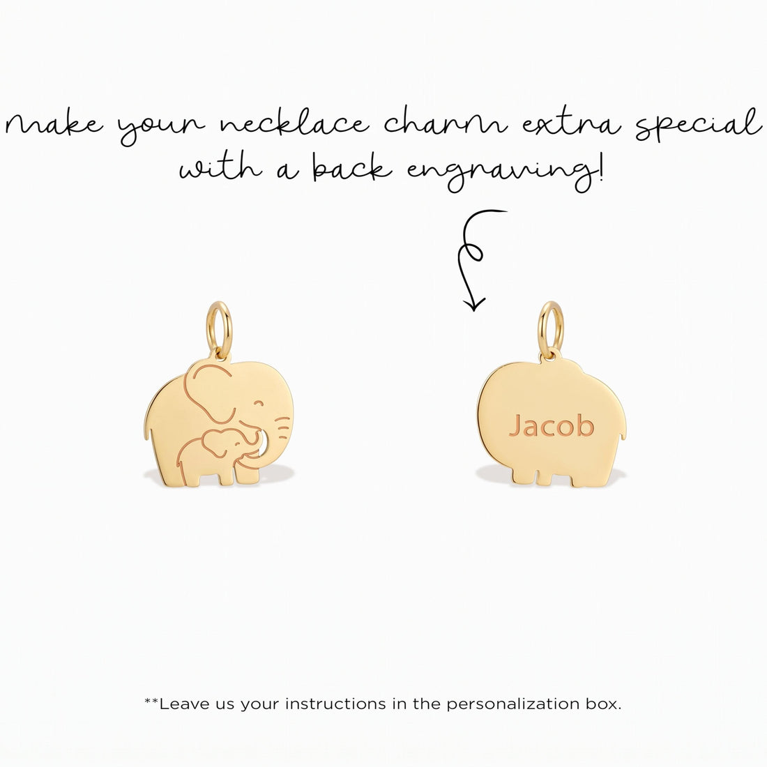 Elephant Mom Calf Charm
