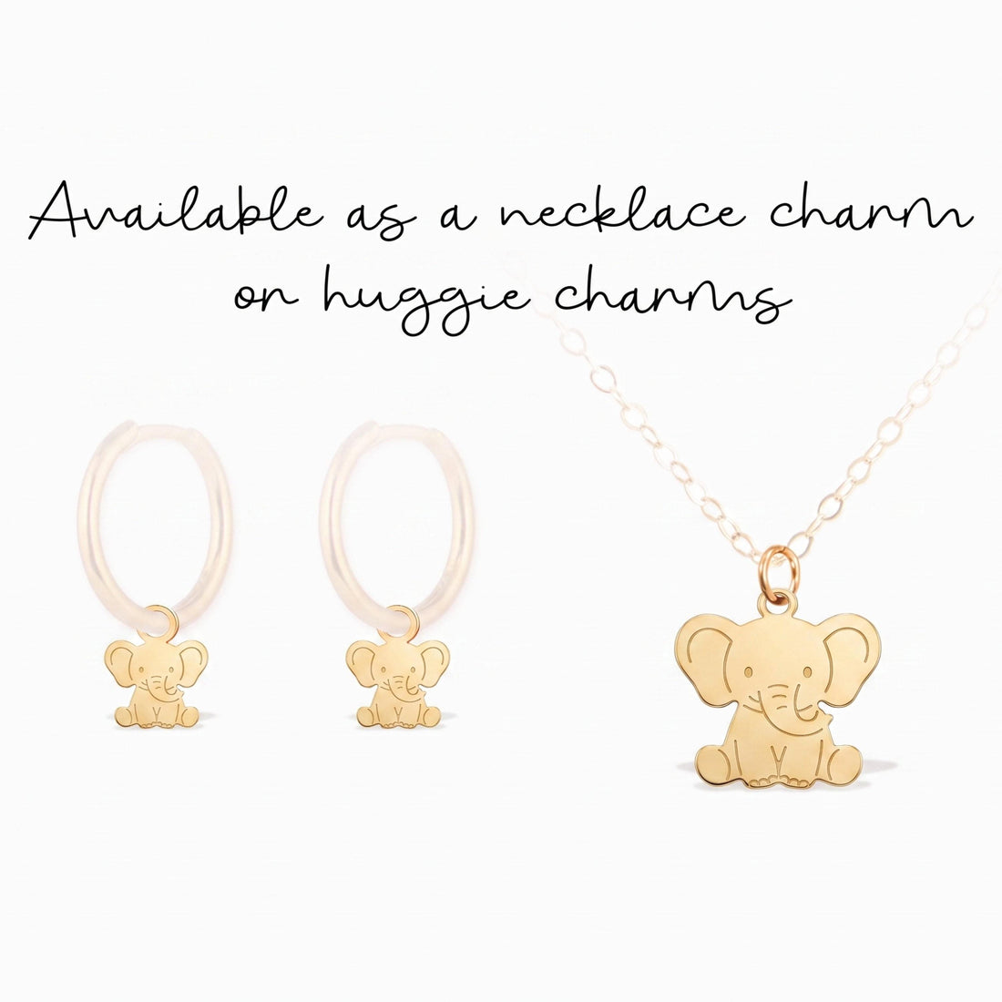 Baby Elephant Necklace Charm