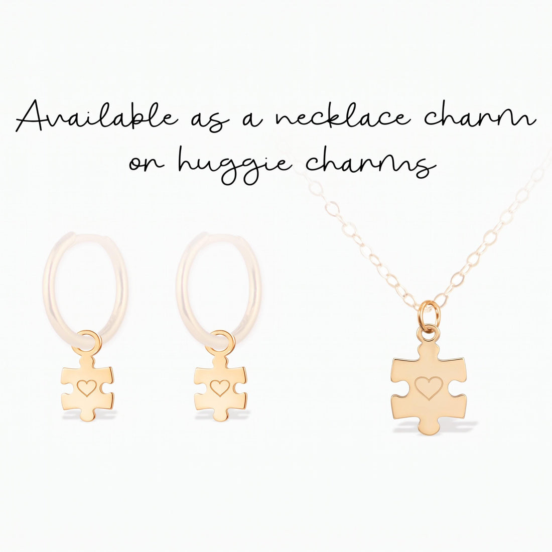 Puzzle Piece Heart Charm