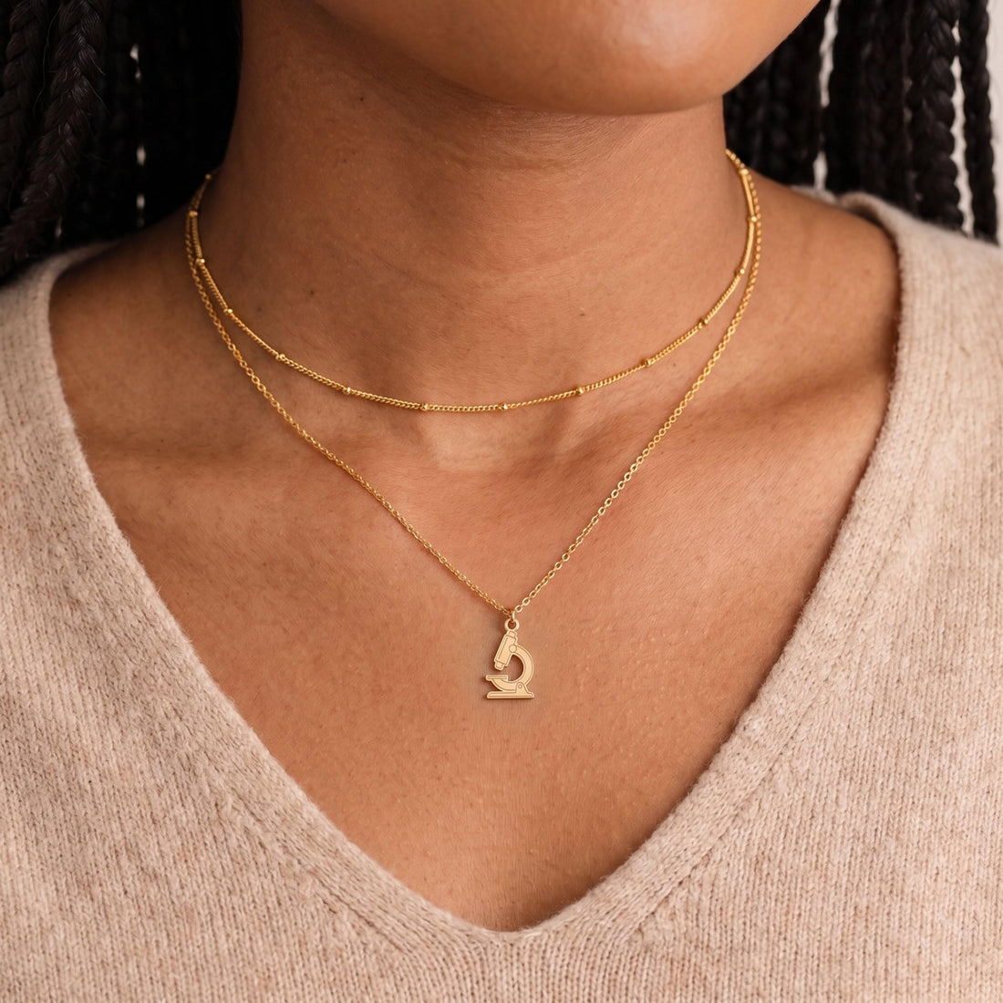 Microscope Scientist Necklace Charm