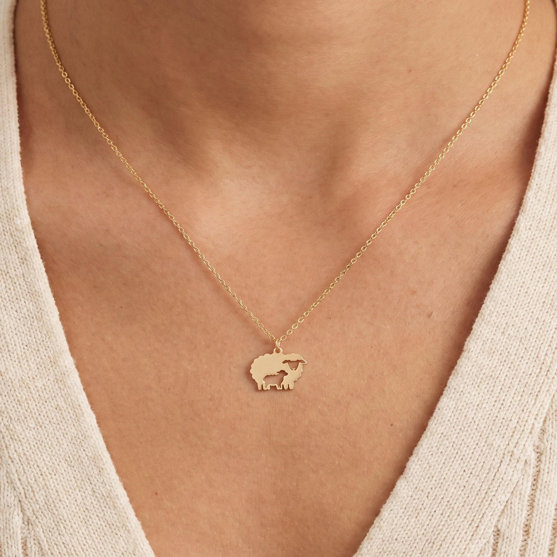 Mama Sheep Necklace Charm