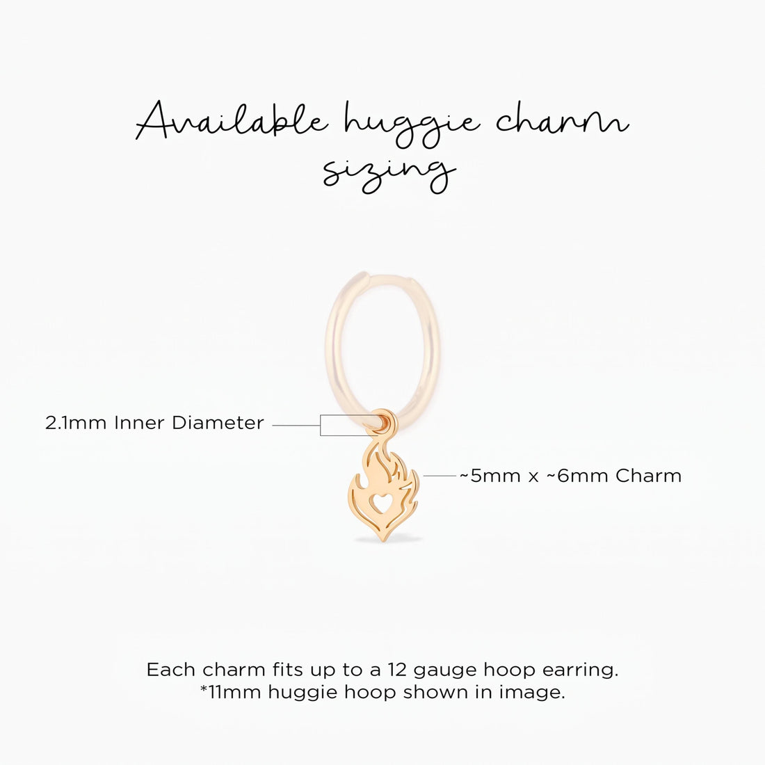 Heart Flame Necklace Charm