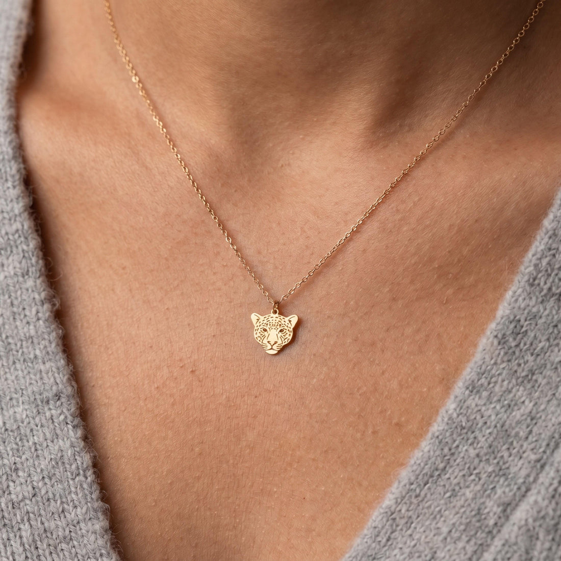 Leopard Head Necklace Charm