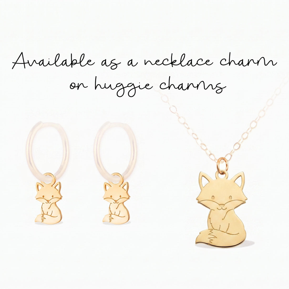 Sitting Fox Cub Necklace Charm