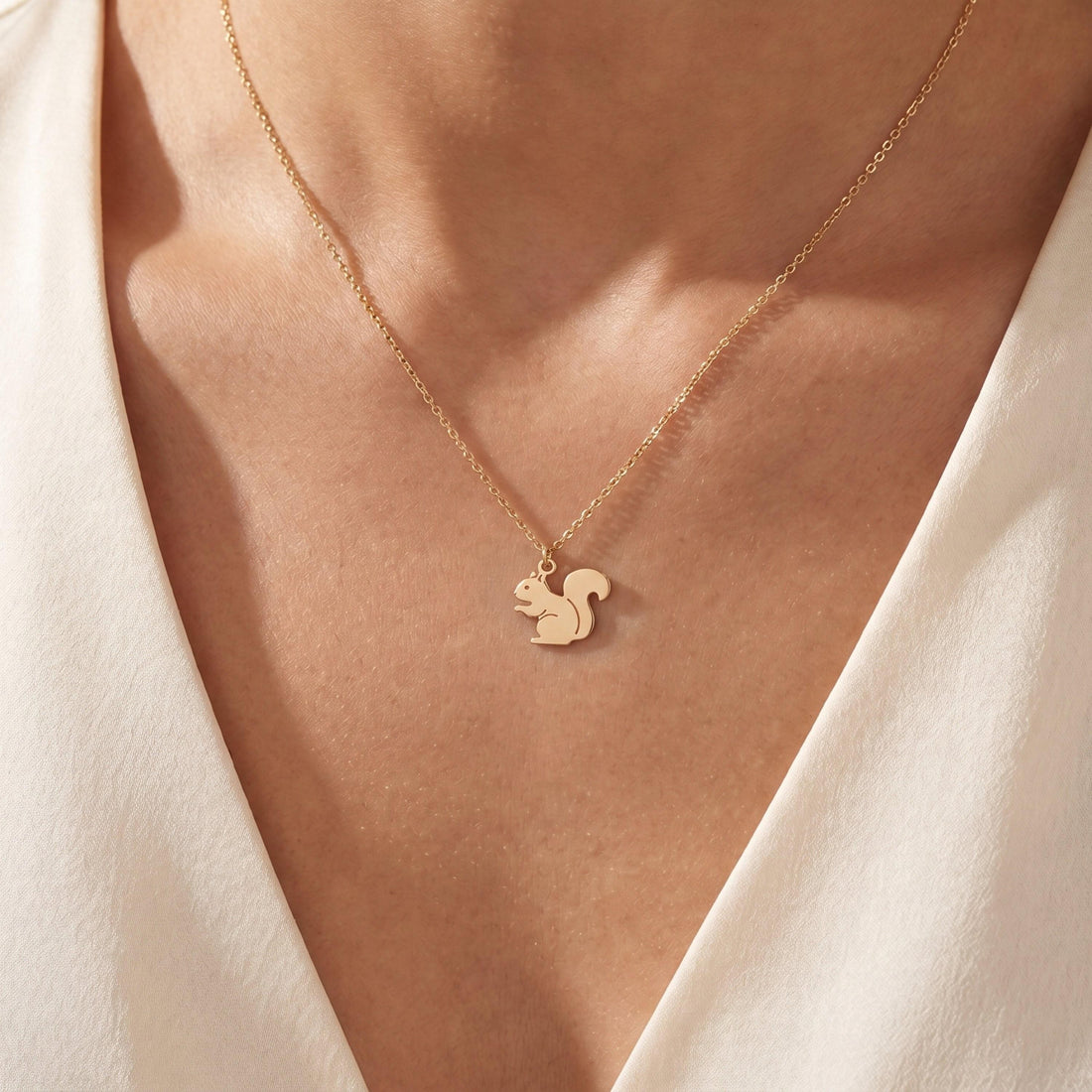 Dainty Squirrel Necklace Charm