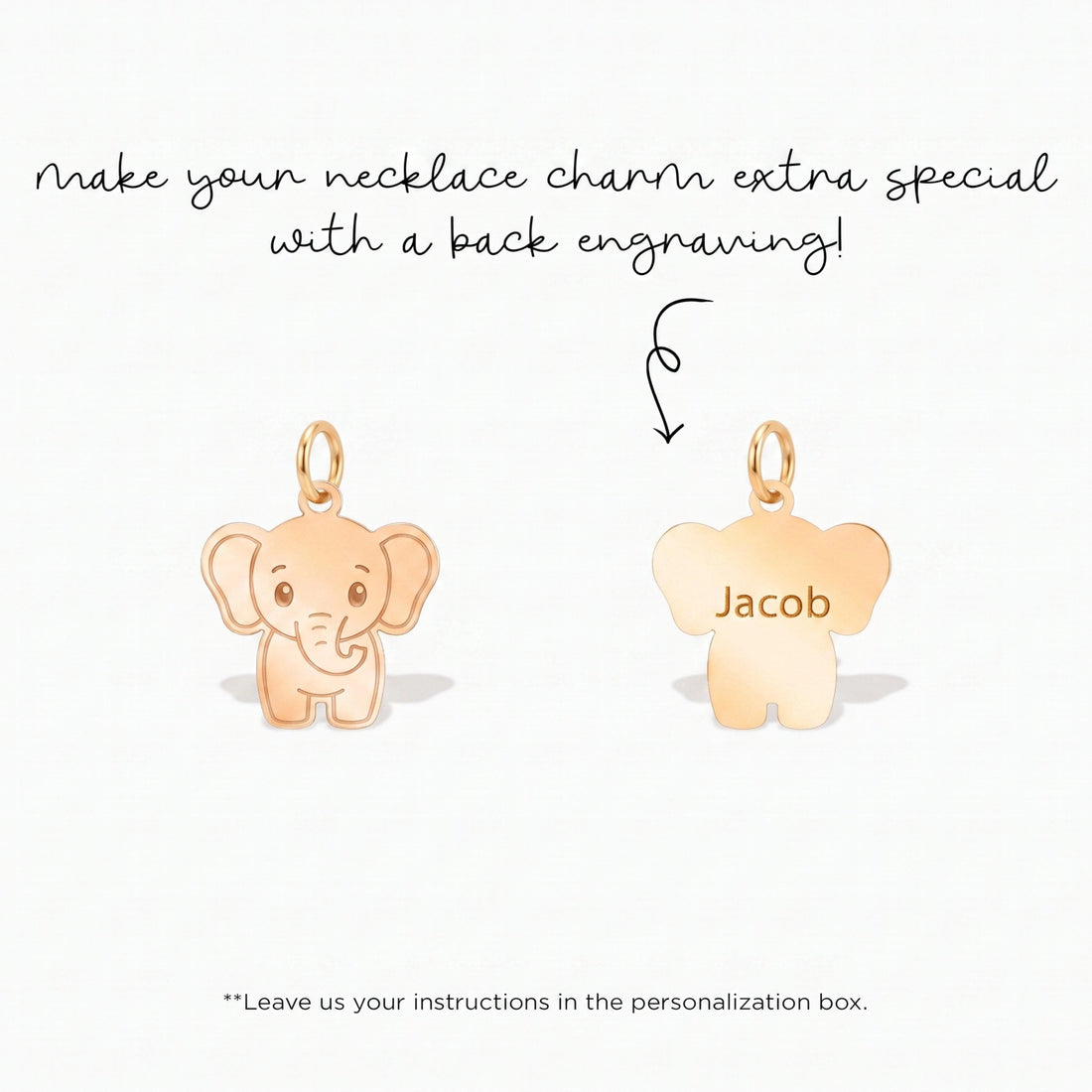 Baby Elephant Necklace Charm