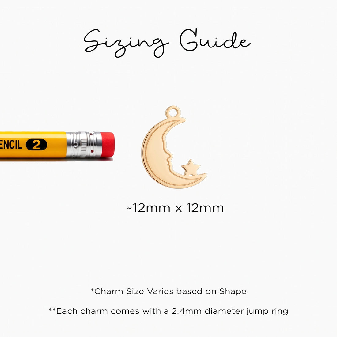 Crescent Moon Star Charm