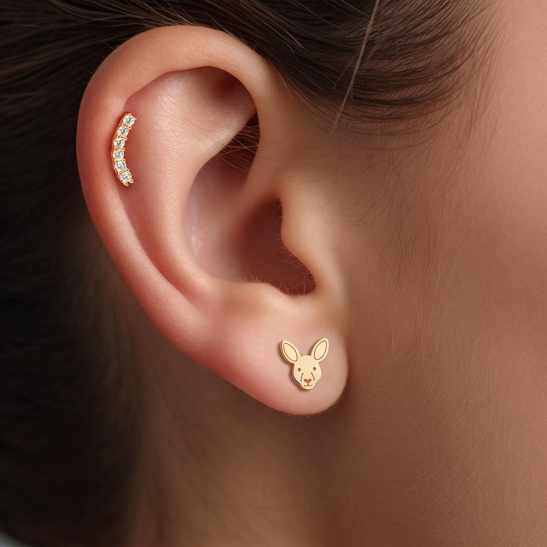 Kangaroo Charm Stud Earrings