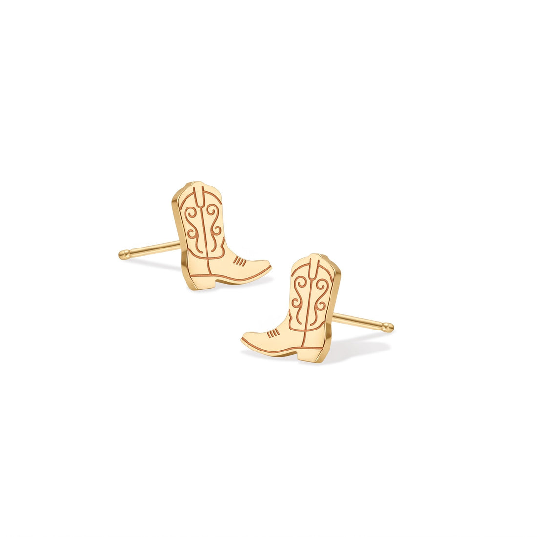 Cowboy Boot Charm Stud Earrings
