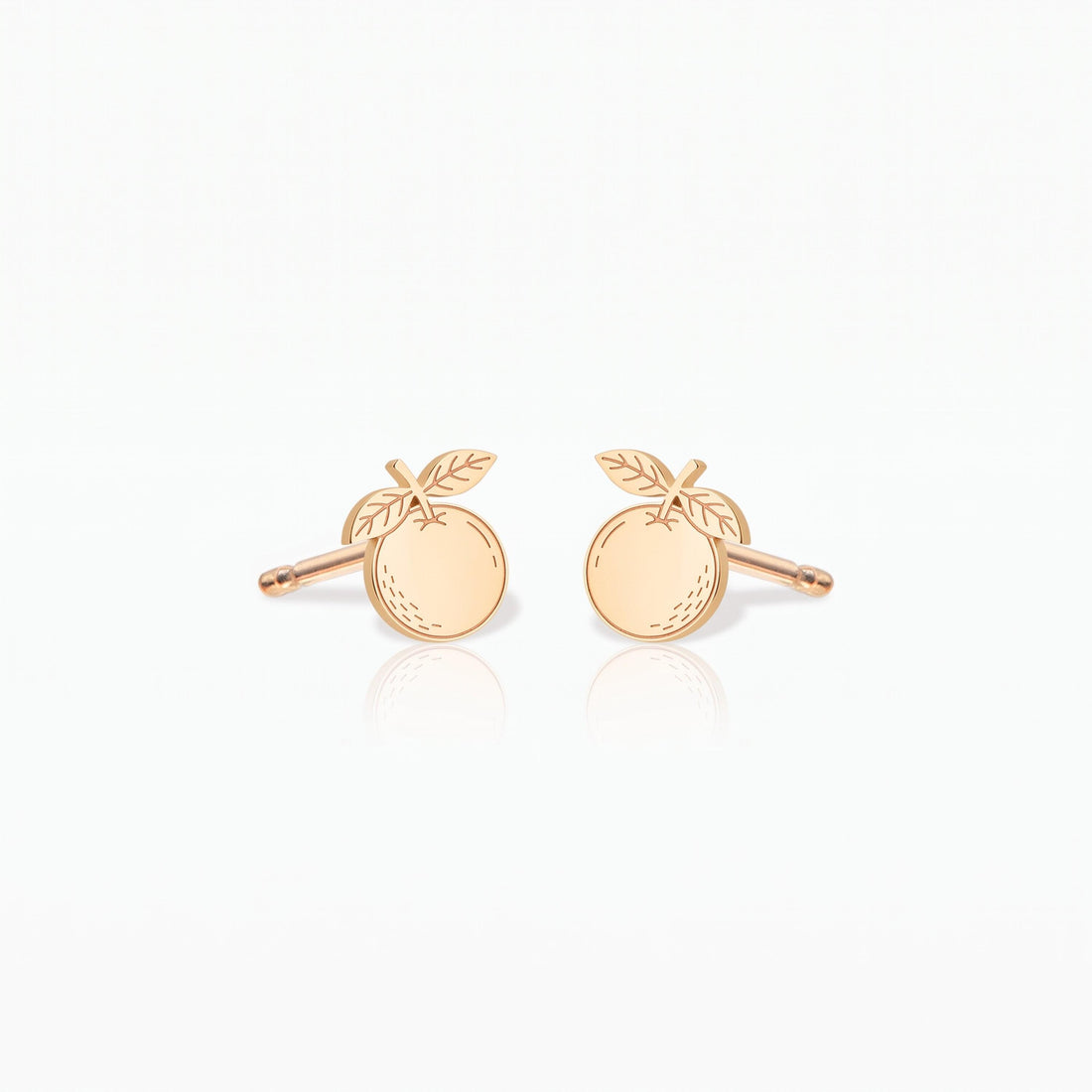 Peach Fruit Charm Stud Earrings